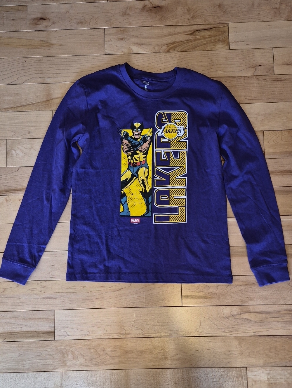 Boys Size 14 Marvel x Lakers Wolverine Long Sleeve Tee